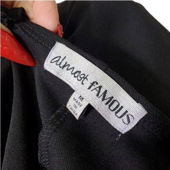 Mini Dress Almost Famous Backless Cutout Fitted Spaghetti Strap Black Dress NWOT - Picture 14 of 16